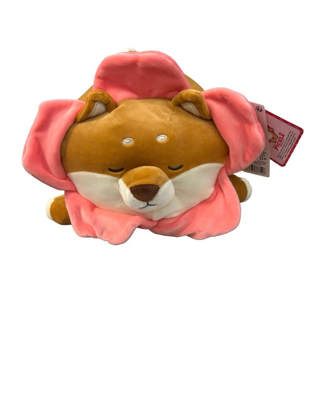 Minso Plush Fox Pickle  - Pink and Brown Comfort Toy Medium Size